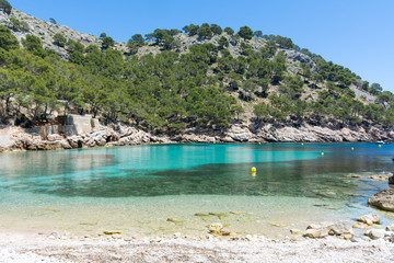 beach in the Bay of Cala Murta on the island of Mallorca