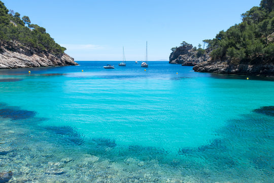 beach in the Bay of Cala Murta on the island of Mallorca