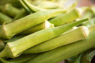 a good portion of okra harvested