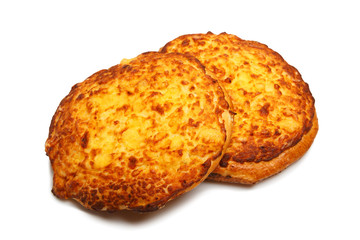 Group of rosy delicious buns with curd