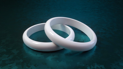 White Rings - 3D Illustration