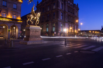 Fototapeta premium Golden statue of Joan of Arc from 1874, place des Pyramides, Paris France