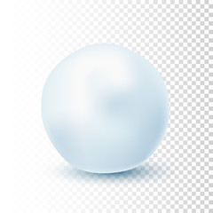 Snowball isolated on transparent background. Frozen ice ball. Winter decoration for Christmas or New Year. Vector snow.
