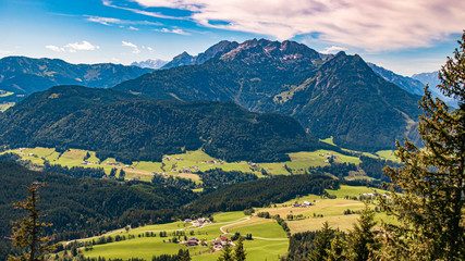 Fototapeta na wymiar Beautiful alpine view at Annaberg, Lammertal, Salzburg, Austria