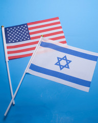 Flags of Israel and the USA show the relationship between the two countries .