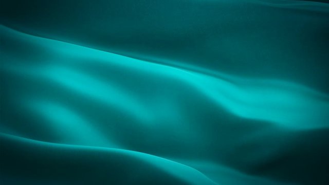 Teal background flag video waving in wind. Realistic Dark cyan background. Teal light sea green Flag Looping 1080p Full HD 1920X1080 footage. Teal color sign of communication,thought,elefant,tranquil