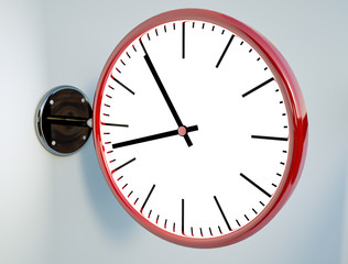 model of street clock on the bracket. 3d rendering illustration