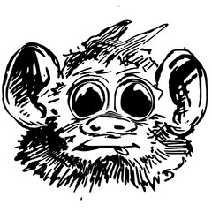 Cool black vector illustration of a monkey head