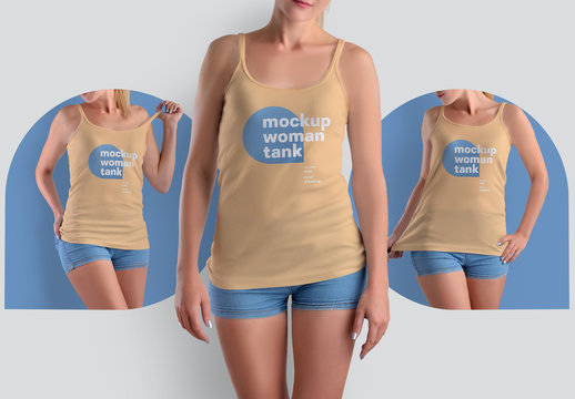 Woman's Tank Top Mockup Set