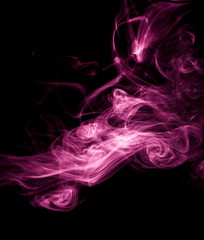 Purple smoke on black background