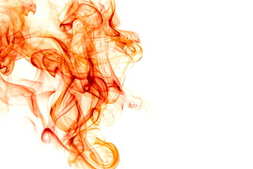 Red smoke on white background
