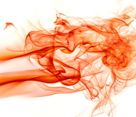 Red smoke on white background