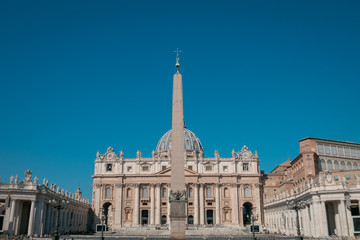 Fototapeta na wymiar Vatican City, Rome, Saint Peter's Basilica in St. Peter's Square