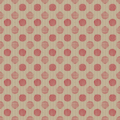 Red textured grunge scribble polka dots seamless vector pattern background on Kraft paper. Hand drawn geometric print design
