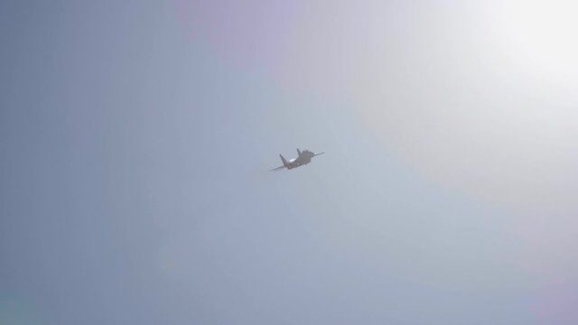 aerobatic MiG-29 perfoming demonstration flight of the international aerospace salon MAKS-2019.