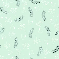 Foto auf Glas Seamless pattern with white and grey folk branches © Nataliia