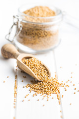 Yellow mustard seeds.