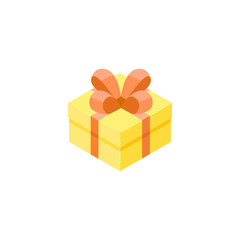 Isometric square gift box. Vector illustration.
