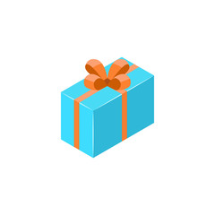 Isometric rectangular gift box. Vector illustration.