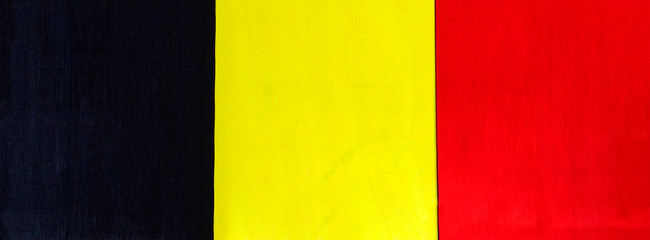 Belgium flag panorama / banner - Belgium's national flag colors.