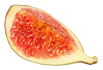 slice of fig isolated on white. Clipping Path