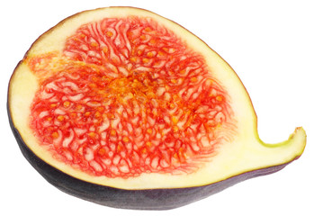 slice of fig isolated on white. Clipping Path