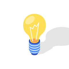 Light bulb isometric icon. Idea concept. Vector illustration.