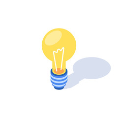 Light bulb isometric icon. Idea concept. Vector illustration.