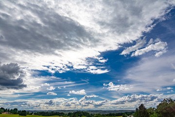 Wolkenhimmel über dem Land