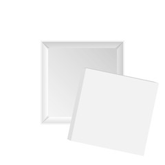 Cardboard box with cover. Top view. Vector illustration.