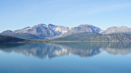 Fototapeta na wymiar Cruising between the glaciers in Glacier Bay National Park.
