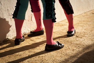 bullfighters in the alley, Spain