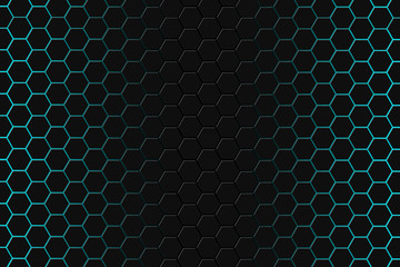 Abstract 3d rendering of futuristic surface with hexagons. dark green sci-fi background.