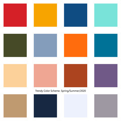 Trendy color scheme for spring and summer season of 2020