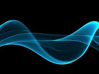 Abstract blue flow wave background