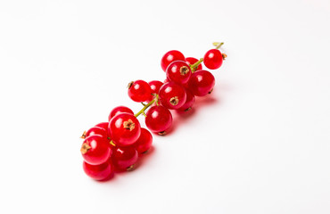 Bunch of red currants on a white background