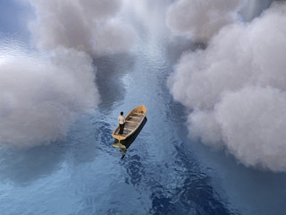person is sailing to the unknown