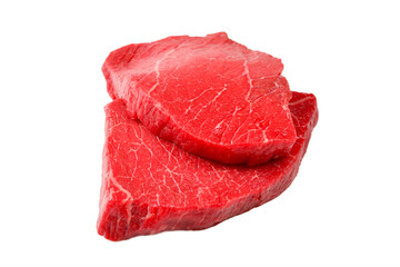 Beef steak isolated on white background.