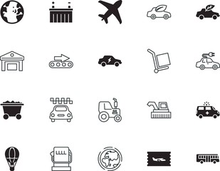 transport vector icon set such as: pass, hand, pipe, airline, abstract, oil, cable, people, traffic, aircraft, mine, icons, button, healthcare, city, label, petroleum, medicine, speed, commerce, jet