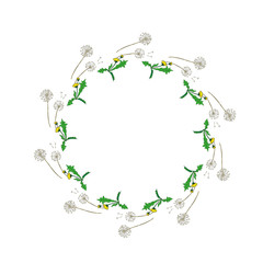 Vector Wildflowers floral botanical flowers. Black and white engraved ink art. Frame border ornament square.