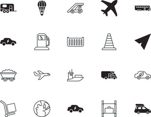 transport vector icon set such as: airline, public, icons, diesel, goods, studio, leaf, filling, tank, distribution, label, planet, orbit, cruise, hanging, gas, boundary, rock, basket, yacht, pipe