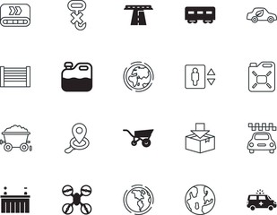 transport vector icon set such as: wall, manufacture, floor, uav, drone, coal, motor, orbit, unusual, s, hospital, man, treasure, game, entrance, lobby, anti, help, crate, battery, railway, opened