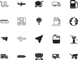 transport vector icon set such as: website, grey, tower, eco, equipment, raw, bullet, mobile, label, courier, airship, automobile, network, port, warehouse, caution, mineral, logo, activity, anti