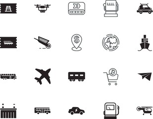 transport vector icon set such as: toy, ocean, construction, eco, luxury, rail, wheelbarrow, life, abstract, help, development, currency, healthcare, cargo, image, suitcase, luggage, accept, crypto