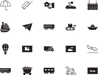 transport vector icon set such as: battery, coal, arrivals, minimal, label, case, land, process, knowledge, courier, science, bag, leisure, icons, activity, plug, wheat, sport, conservation, coupon