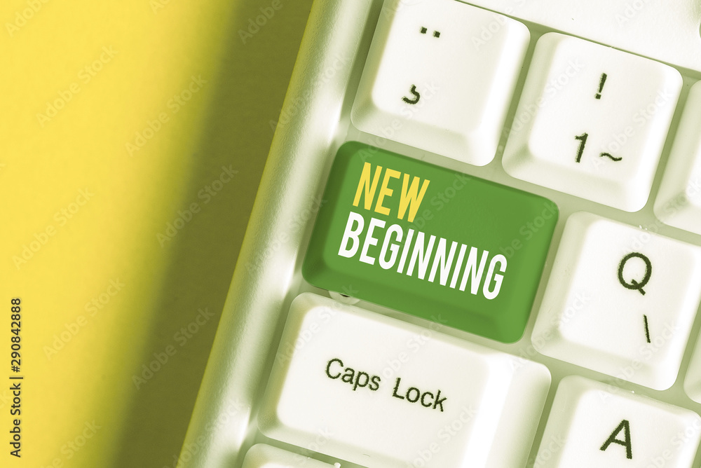 Poster handwriting text writing new beginning. conceptual photo different career or endeavor starting again