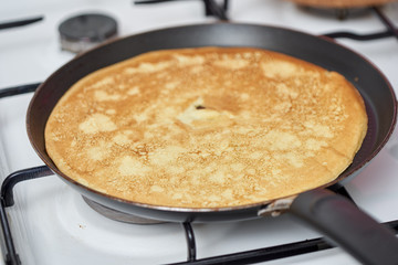 Cooking pancakes at home