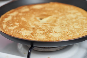 Cooking pancakes at home