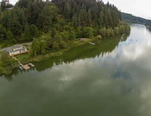 Incredible aerial shots of Pierce County's stunning Ohop Lake in Eatonville, Washington