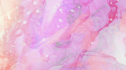 Light pink alcohol ink abstract background. Smudged soft flow liquid watercolor paint splash texture effect illustration for card design, modern banners, ethereal graphic design